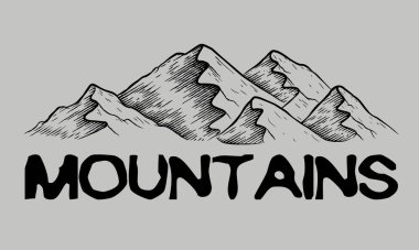 Dağların el çizimi sanatı