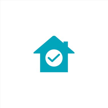 Emlak logosu, basit ev, tasarım izole edilmiş, vektör ev illüstrasyonu, şablon tasarımları