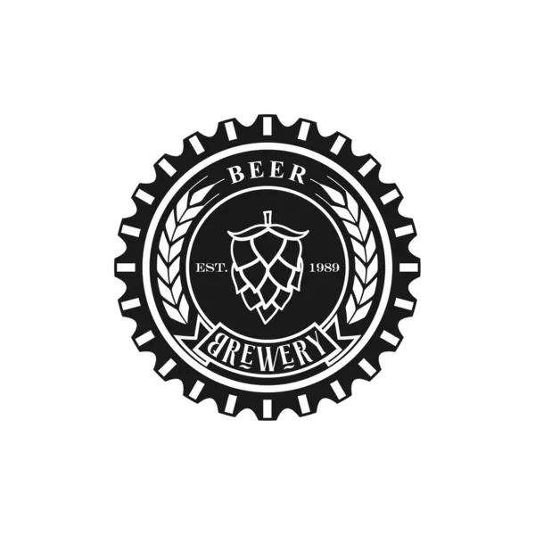 Meşe kapaklı bira kapağı, logo pul tasarımı izole edilmiş, modası geçmiş vektör sembolü, şablon tasarımları