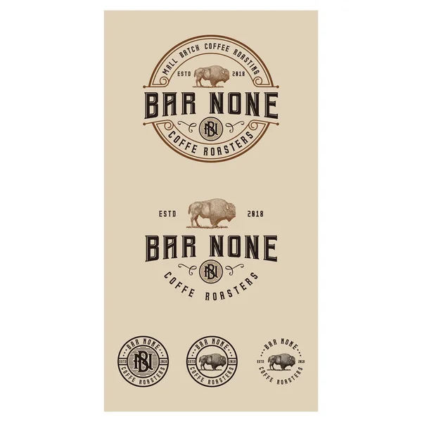 Bizon vektörü, el çizimi tarzı, logo damgası, retro vintage, tasarım ilhamı