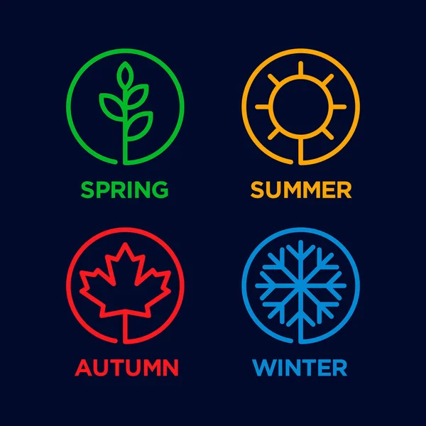 dört sezon element tasarım vektörü