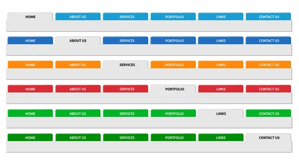 Eenvoudige web koptekst menureeks. vector. — Stockvector