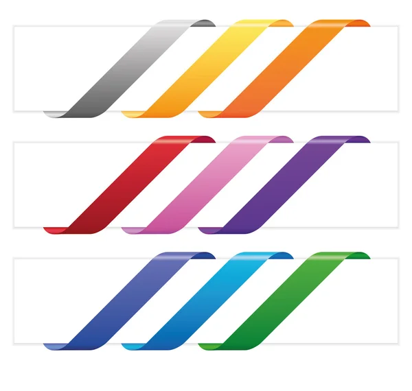 Banner-Bänder in verschiedenen Farben — Stockvektor