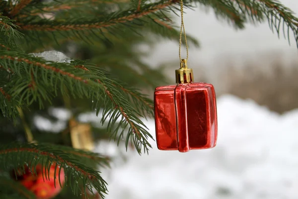 붉은 크리스마스 버블 — 스톡 사진