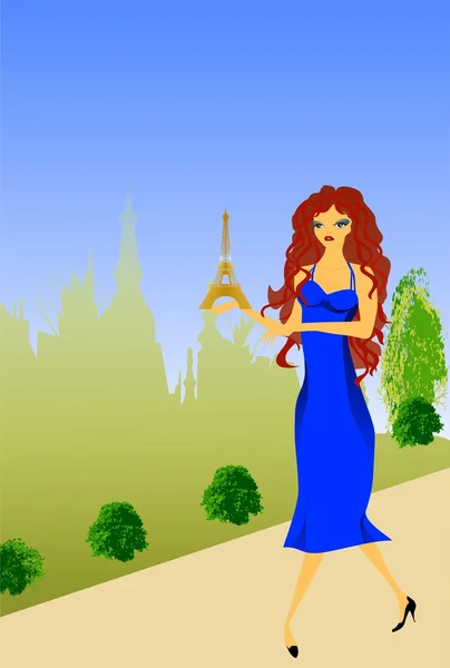 Жительница Парижа — стоковый вектор