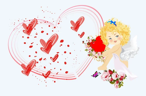 Romantic cupid — Stock Vector