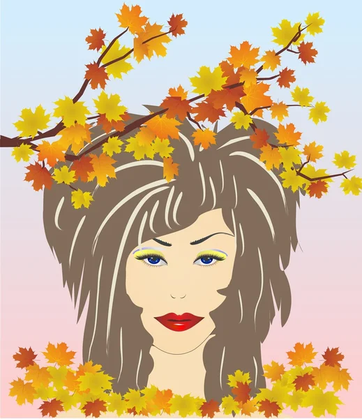 Chica de otoño — Vector de stock