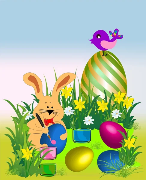 Easter egg painter — Stock Vector