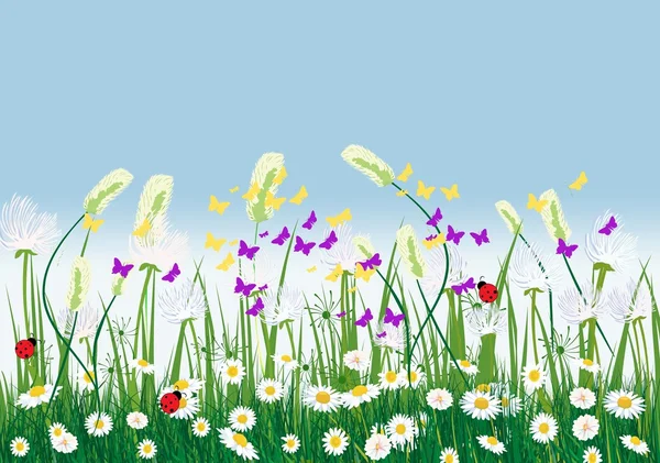 Spring meadow — Stock Vector