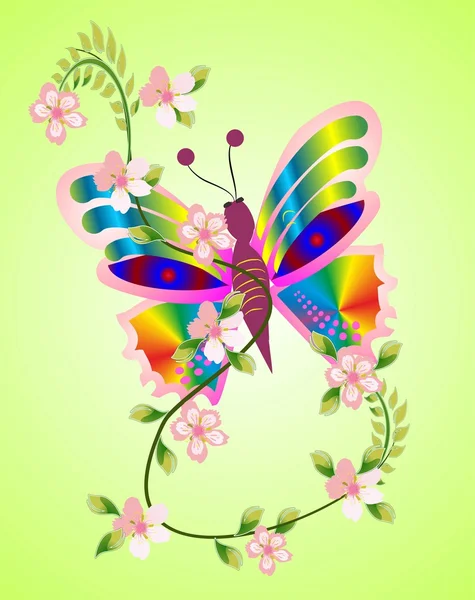 Jarní motýl — Stockový vektor