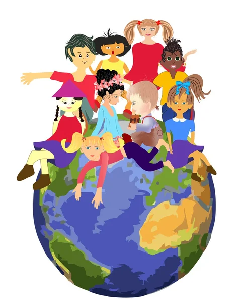 Children planet, — Stock Vector