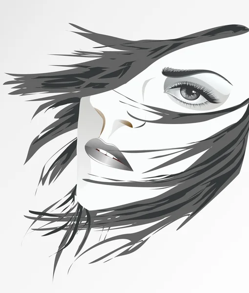 Visage d'une femme, — Image vectorielle