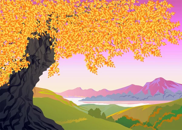 秋の風景, — ストックベクタ