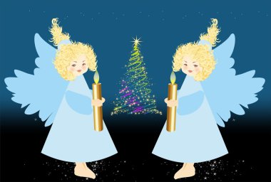 Meleklerle Noel süslemesi,