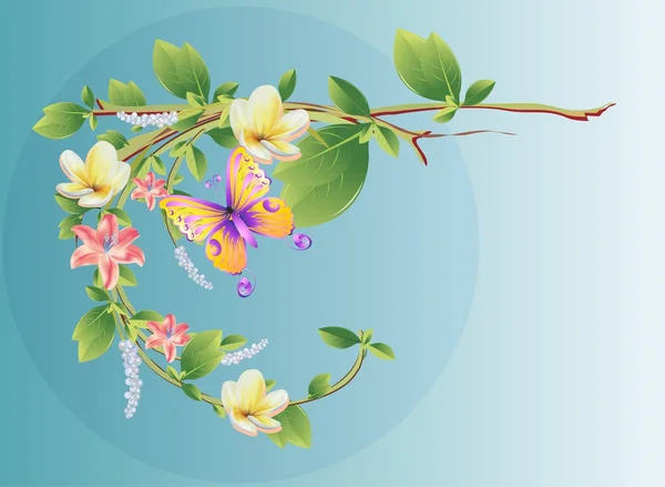 Fondo con flores , — Vector de stock