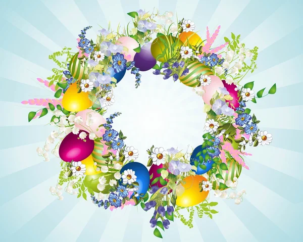 Easter wreath — Stock Vector