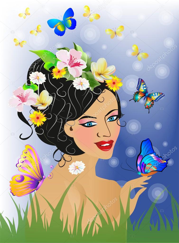 Mrs. spring, Stock Vector Image by ©rodzynka 42121393