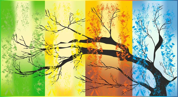 Four seasons, — Stock Vector