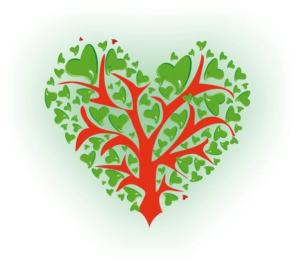 Tree heart, — Stock Vector