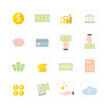 Finans ve bankacılık Icon set.