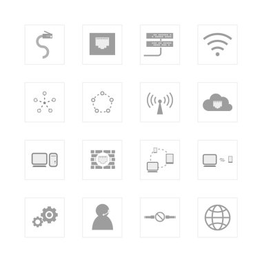 bilgisayar ağ ve iletişim Icon set. 