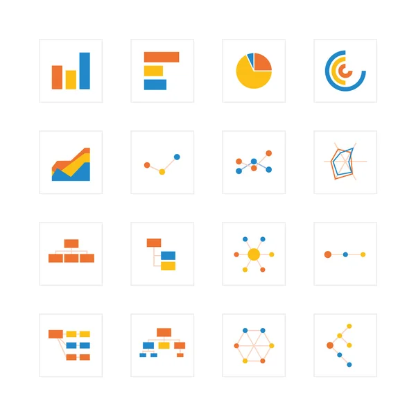 Chart and graph icons — Stock Vector