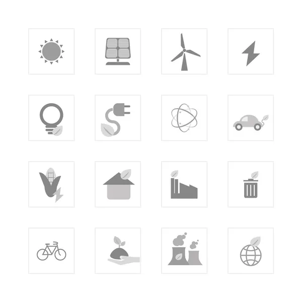 Eco energy icon set. — Stock Vector