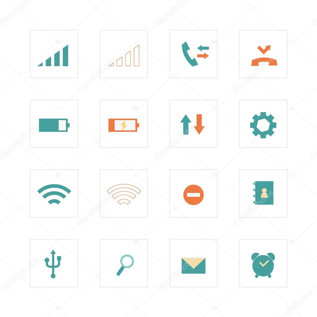 Mobile phone primary icons