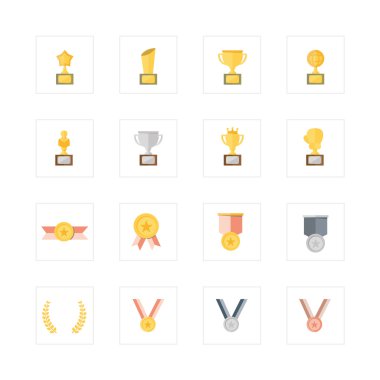 Kupa ve madalya Icon set. 