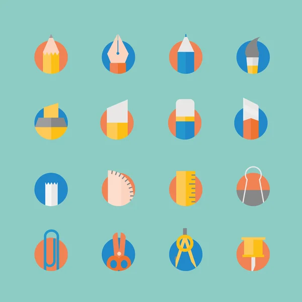 Set de iconos de papelería. — Vector de stock