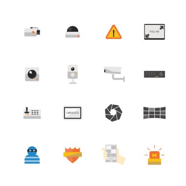 Güvenlik kamera veya cctv Icon set