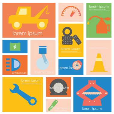 araba servisi simgesi seti.