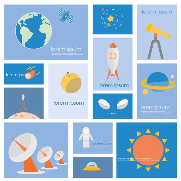 Astronomy science and space icon set. — Stock Vector