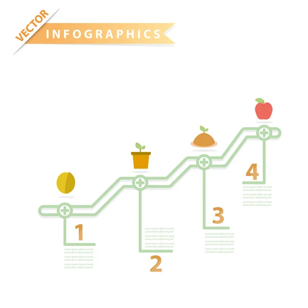 Design vettoriale colorato per il layout del flusso di lavoro — Vettoriale Stock