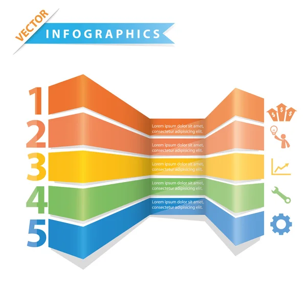 Design vettoriale colorato per il layout del flusso di lavoro — Vettoriale Stock