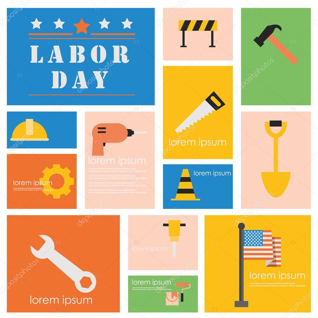 International Labor day and Industry tool icon set