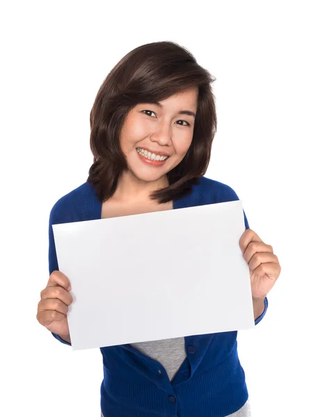 Mujer mostrando signo . — Foto de Stock