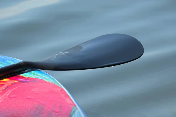 Single Water Drop Paddle Tranquil Lake Water Outdoor Sporting Activity — 图库照片