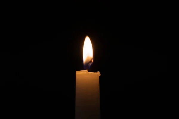 Close Burning Candle Darkness Free Copy Space — Stockfoto