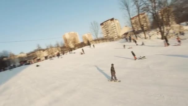 Lviv Ucrânia 2022 Fpv Drone Cinematic Shot Happy Playful Children — Vídeo de Stock