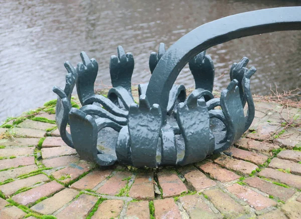 Cast Iron Decoration Edge Bridge Amsterdam — Stock fotografie