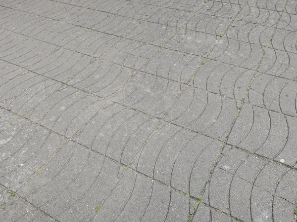 Sidewalk Grey Tiles Wave Pattern — Stok fotoğraf