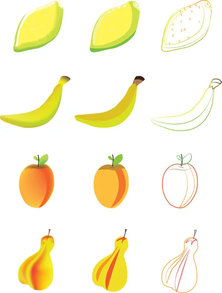 Gele fruit.illustration. — Stockvector