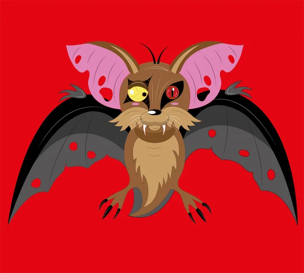 Morcego voador o vampiro . — Vetor de Stock
