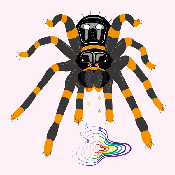 Giftig spindel tarantula. — Stock vektor