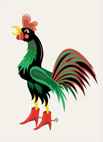 Black rooster. — Stock Vector