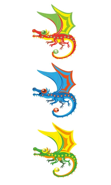 Pequeños dragones mágicos — Vector de stock
