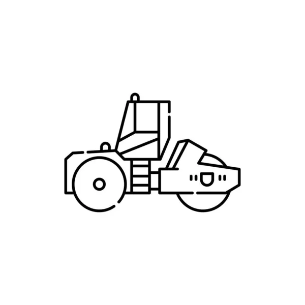 土壌圧延車のサインカラーラインアイコン 道路建設 ウェブページ モバイルアプリ プロモーションのためのPictogram Guiデザイン要素 編集可能なストローク — ストックベクタ