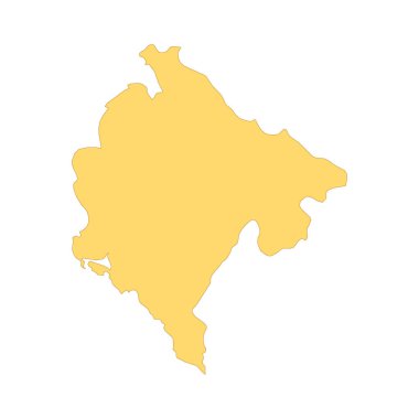 Karadağ haritası renk çizgisi unsuru. Ülkenin Sınırı. 