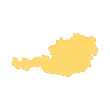 Avusturya haritası renk çizgisi elemanı. Ülkenin Sınırı. 